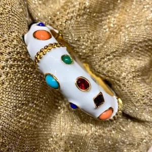 Kenneth Jay Lane white multi coloured bangle