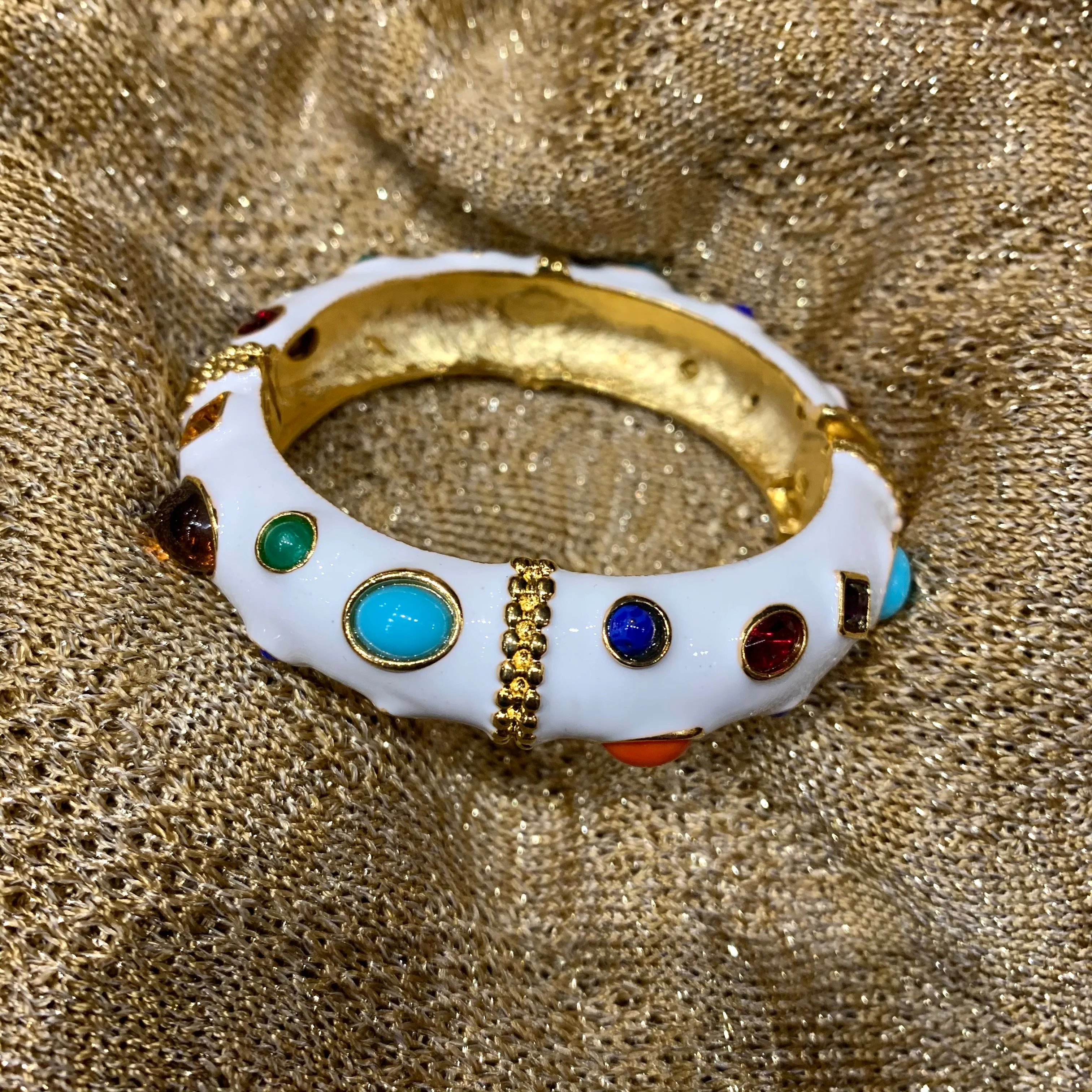 Kenneth Jay Lane white multi coloured bangle