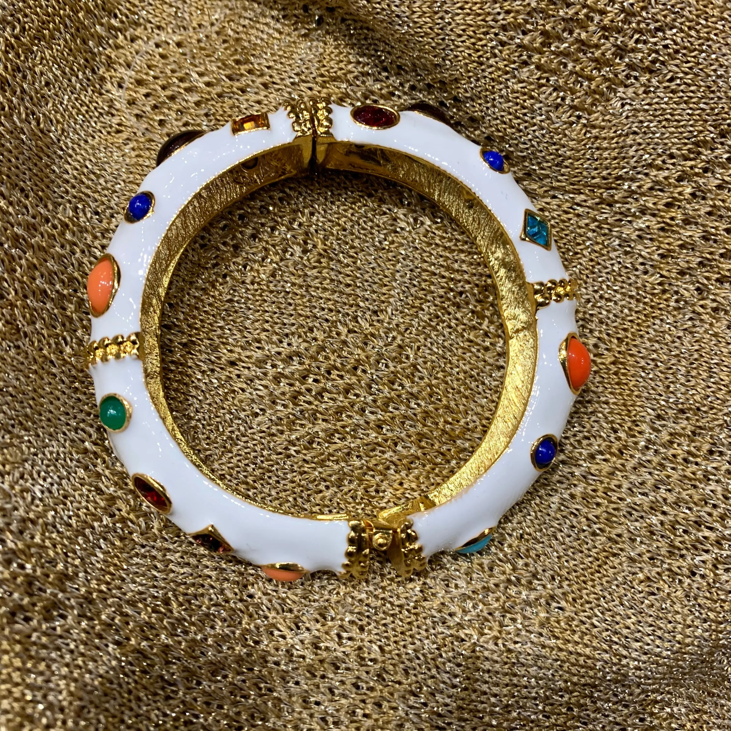 Kenneth Jay Lane white multi coloured bangle