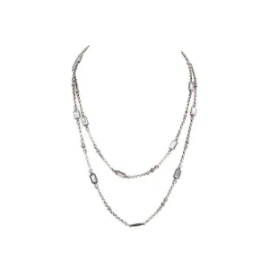 Konstantino Hestia Silver Mother of Pearl Station Necklace