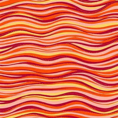 Laurel Burch Basic Wave Dark Coral Metallic