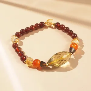 Lemon Quartz, Smoky Quartz, Carnelian, Citrine and Hessonite Garnet