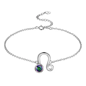 Leo Bracelet Women Girls Jewelry Birthday Gift Mystic Topaz Sterling Silver