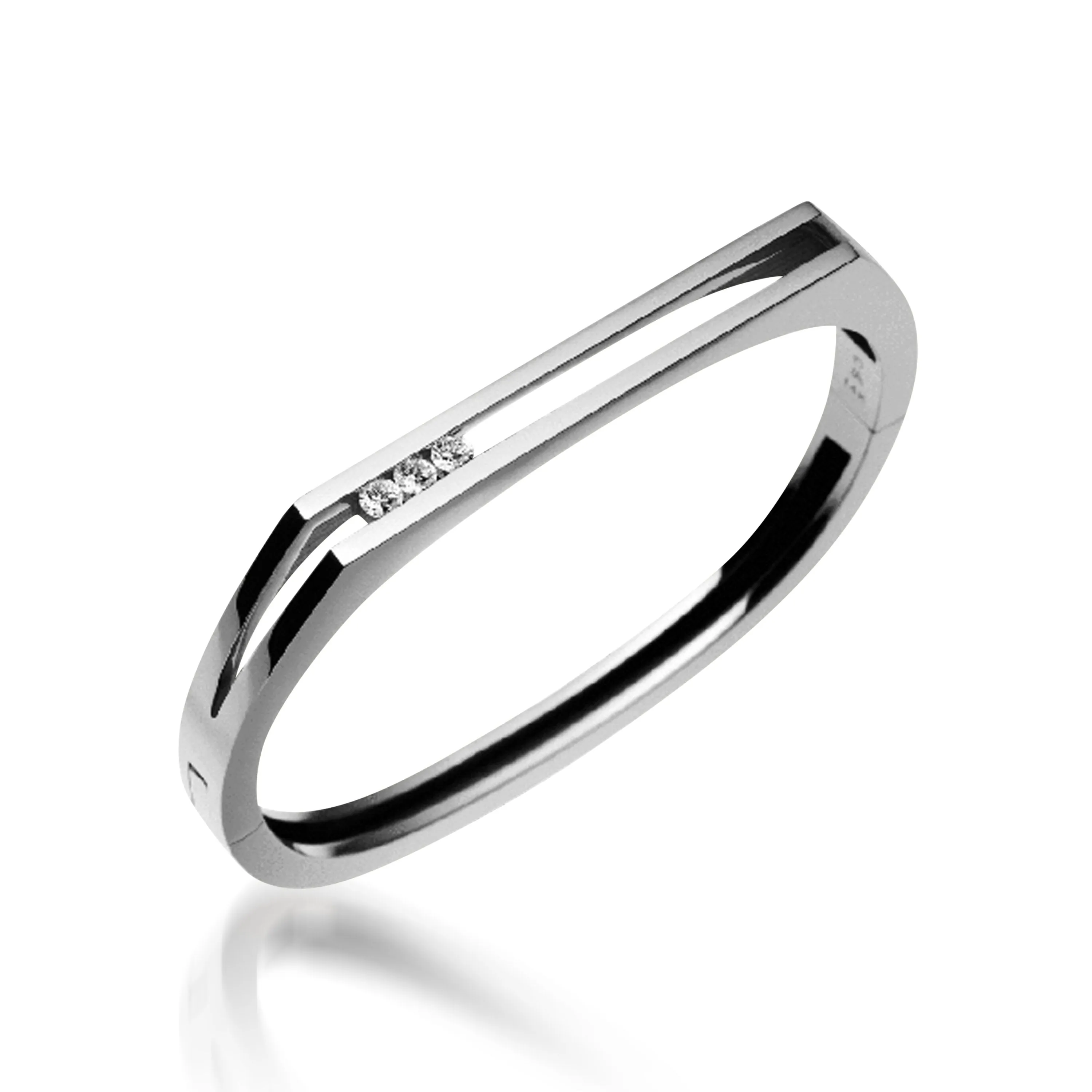 Lines Diamond Hinged Bracelet