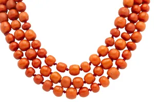 Long coral collier