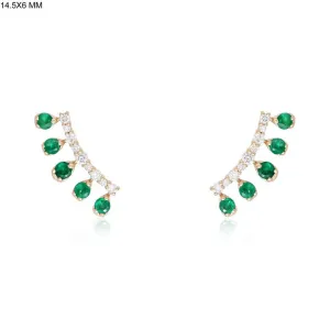 Luminous Wave Diamond Cuffs Earrings