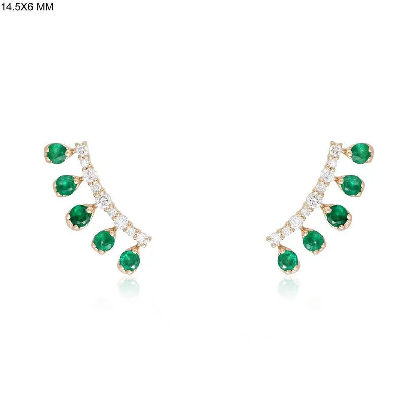 Luminous Wave Diamond Cuffs Earrings