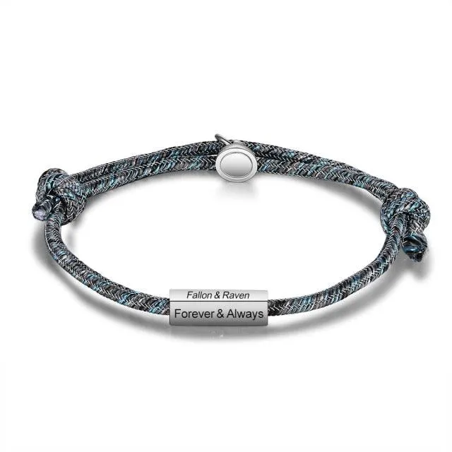 Magnetic Stainless Steel Bracelet Customized Engraved Name Bracelet Everyday Wear Accessory for Women
