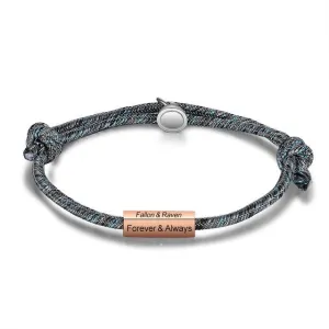 Magnetic Stainless Steel Bracelet Customized Engraved Name Bracelet Everyday Wear Accessory for Women