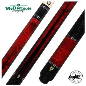 McDermott  G Series Burgundy Stained Maple with Black Points  Pool Cue - G515