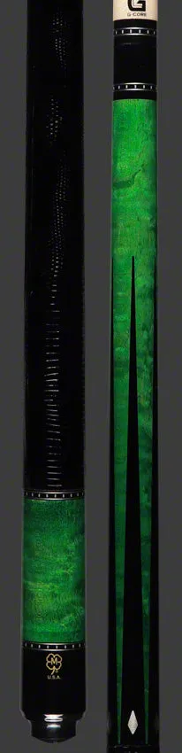 McDermott  G Series Emerald Stained Maple with Black Points Pool Cue - G514
