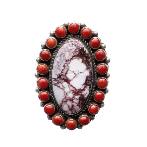 Mediterranean Coral & Wild Horse Turquoise Ring | Geraldine James