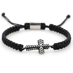 Men's Cross Bracelet <br> Stripe