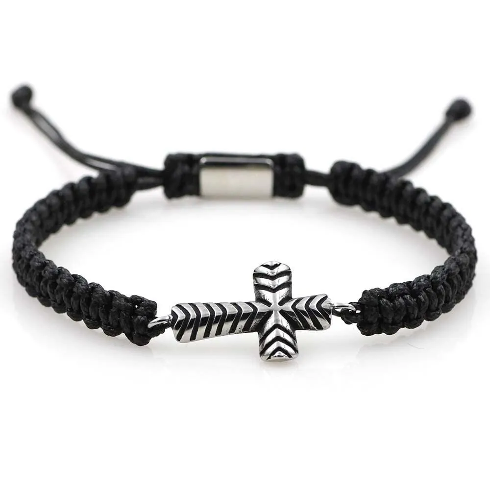 Men's Cross Bracelet <br> Stripe