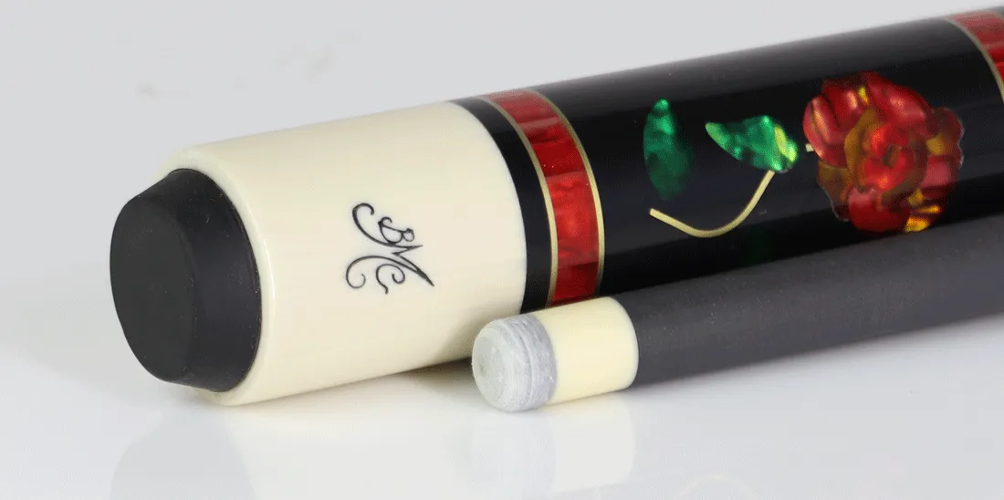 Meucci BMC Glass Rose Pool Cue with Carbon Shaft - BMCGRC