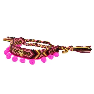 Mini Hamsa Hand Charm Pompom Midi Friendship Bracelet