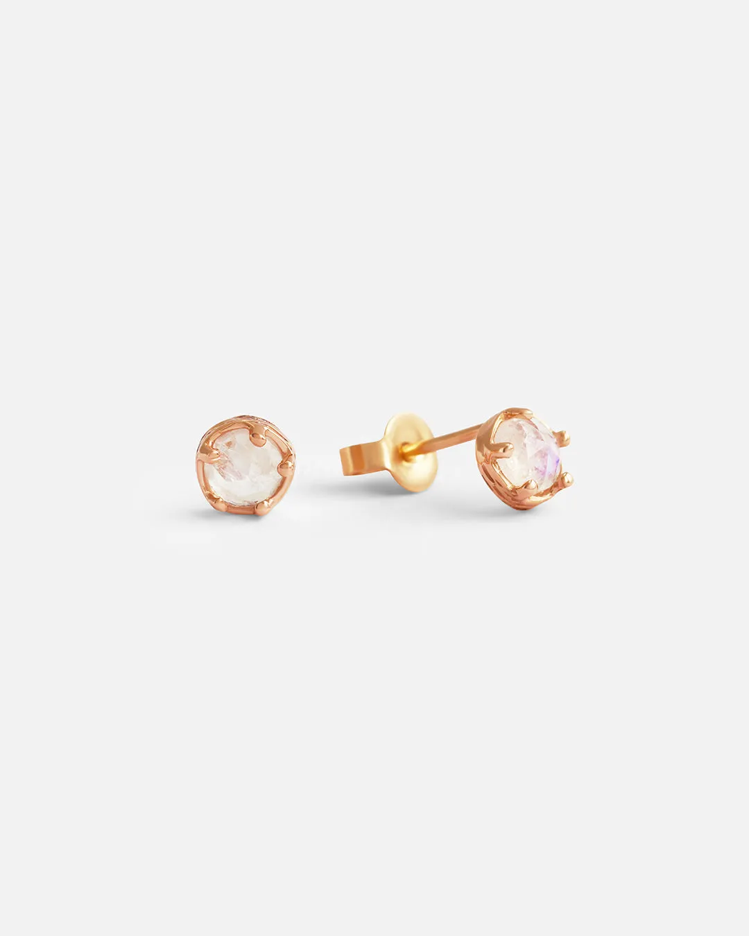 Moonstone / Rose Gold Studs