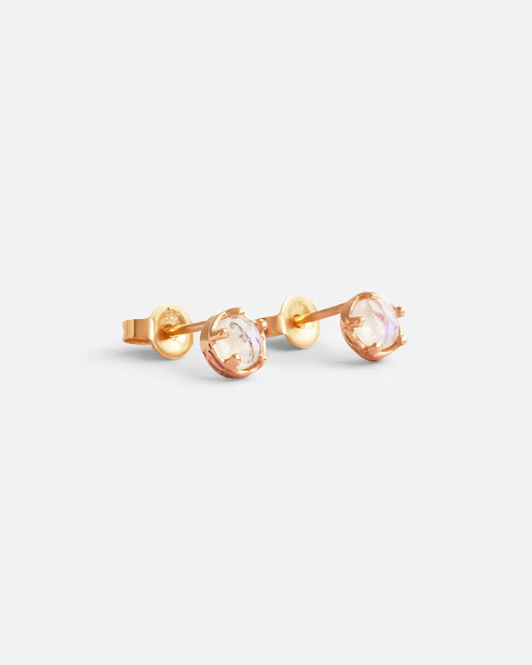 Moonstone / Rose Gold Studs