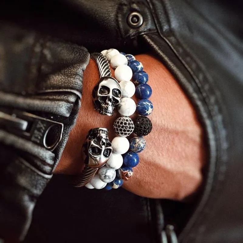 Muerte Titanium Steel Cuff Bangle