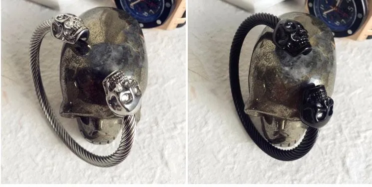 Muerte Titanium Steel Cuff Bangle