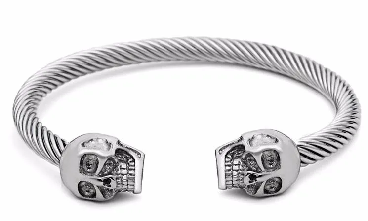 Muerte Titanium Steel Cuff Bangle