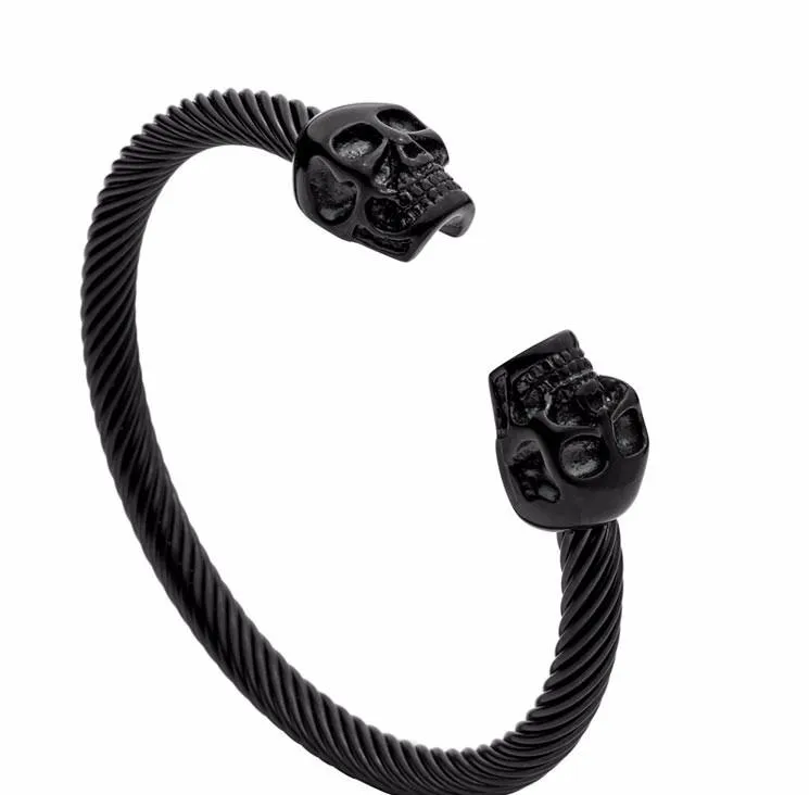 Muerte Titanium Steel Cuff Bangle
