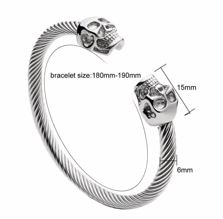 Muerte Titanium Steel Cuff Bangle