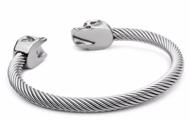 Muerte Titanium Steel Cuff Bangle