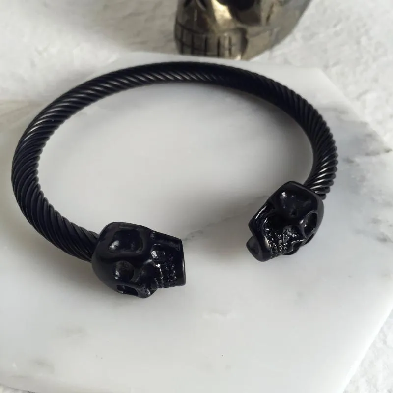 Muerte Titanium Steel Cuff Bangle