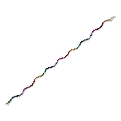 Multi-color Sapphire Squiggle Bracelet