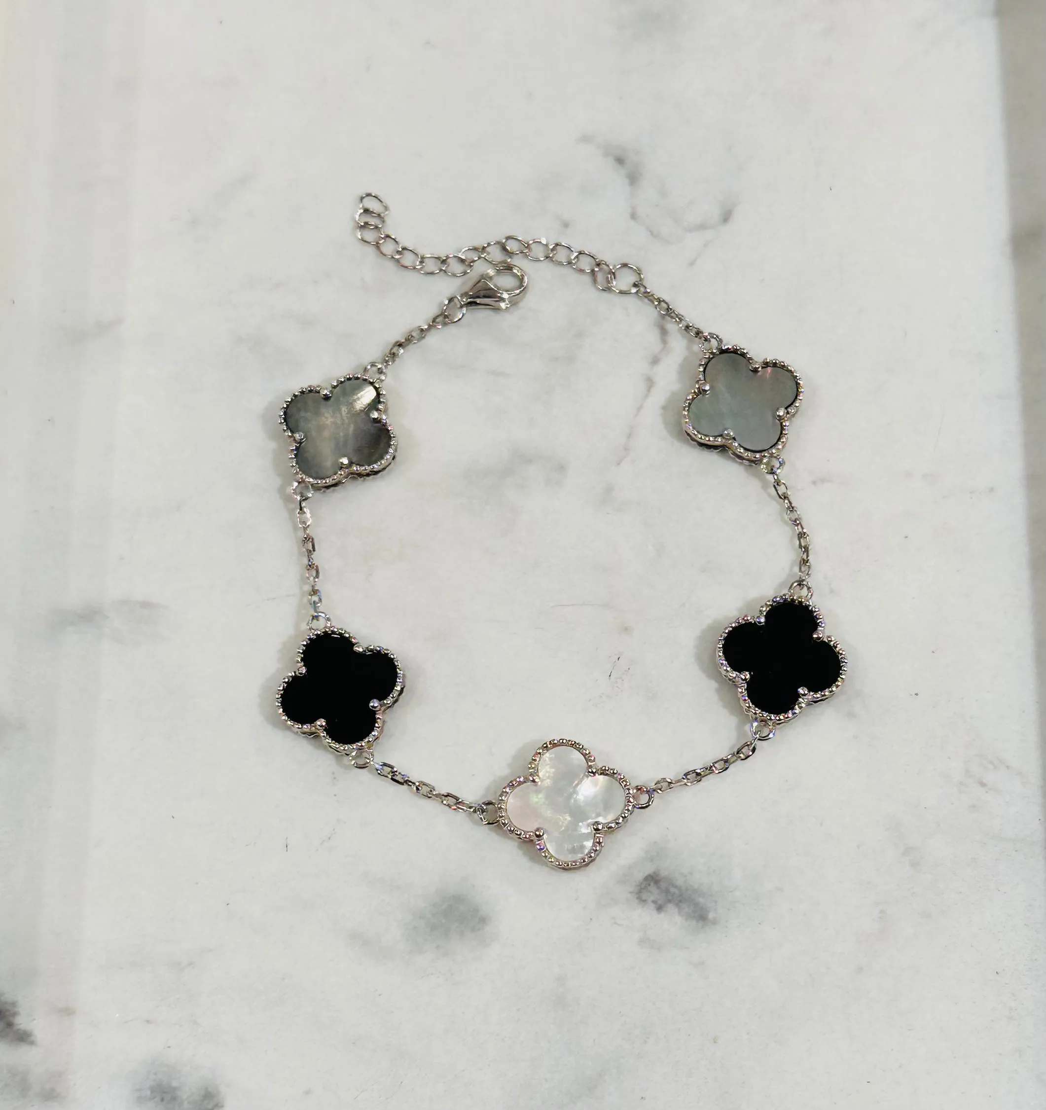 Multi colour 5 station Clover Bracelet