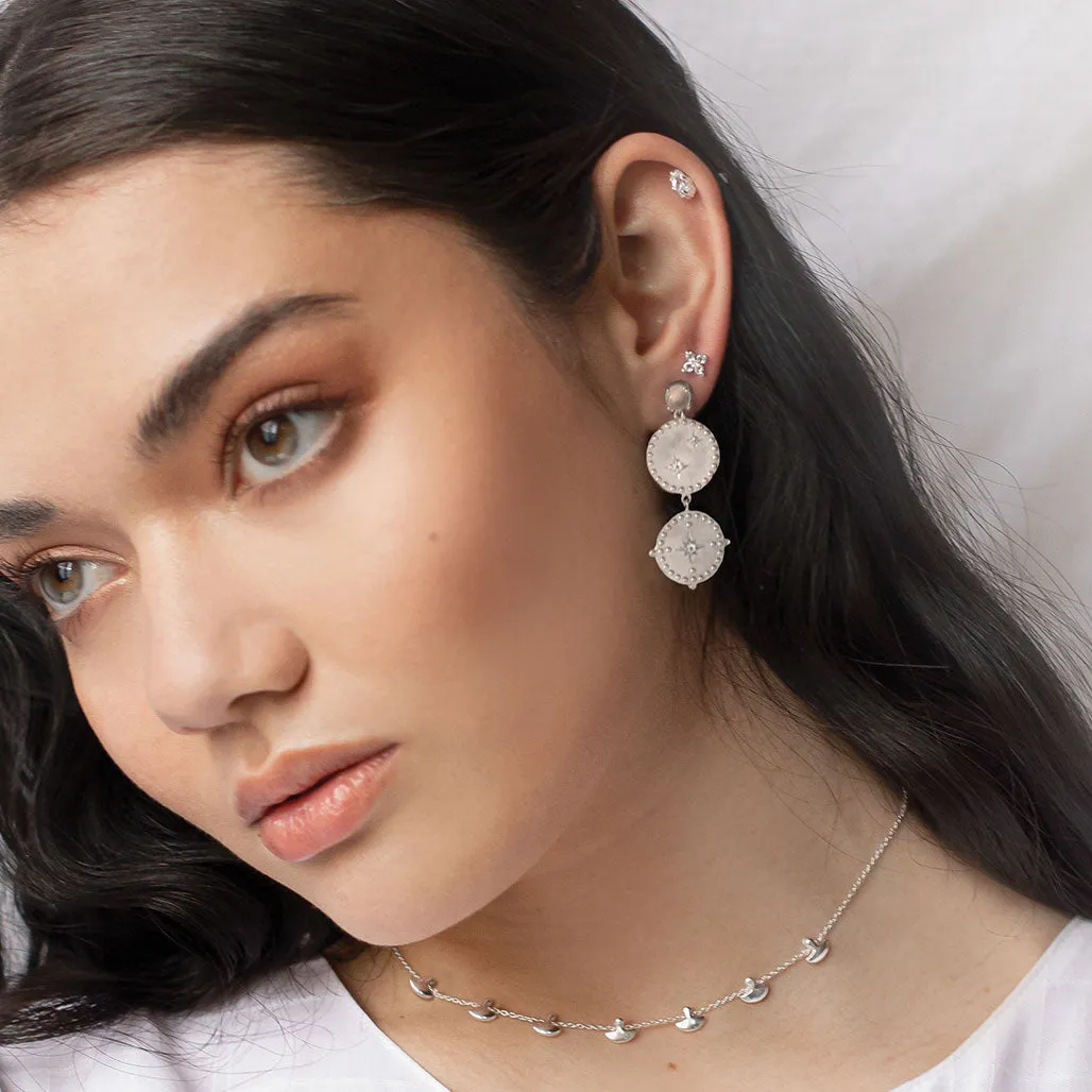Murkani Double Disc Earrings Sterling Silver