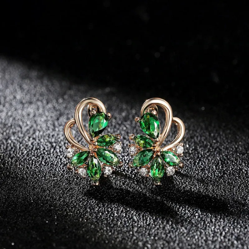 On-Fleek Multi-color Zircon Flower Stud Earrings