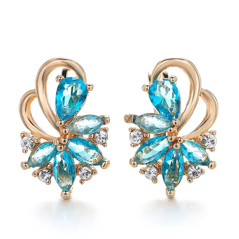 On-Fleek Multi-color Zircon Flower Stud Earrings