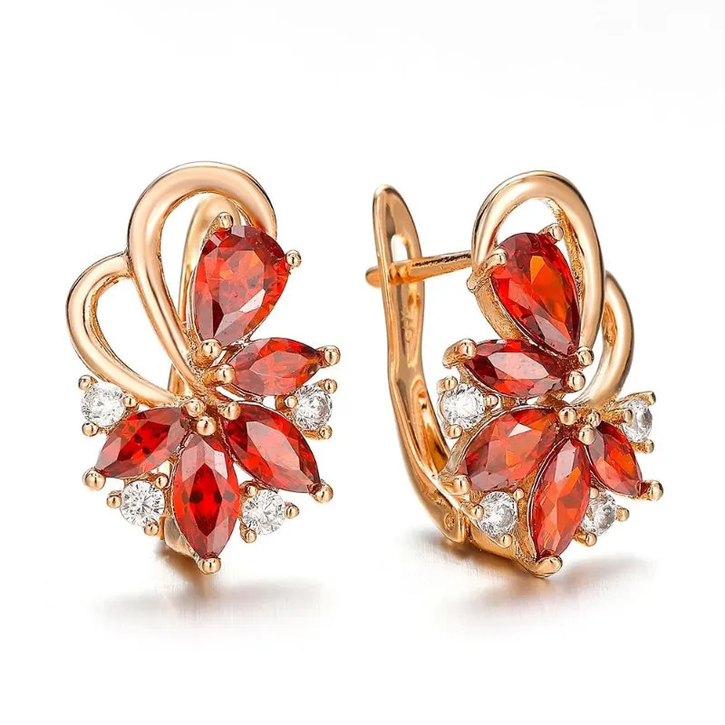On-Fleek Multi-color Zircon Flower Stud Earrings
