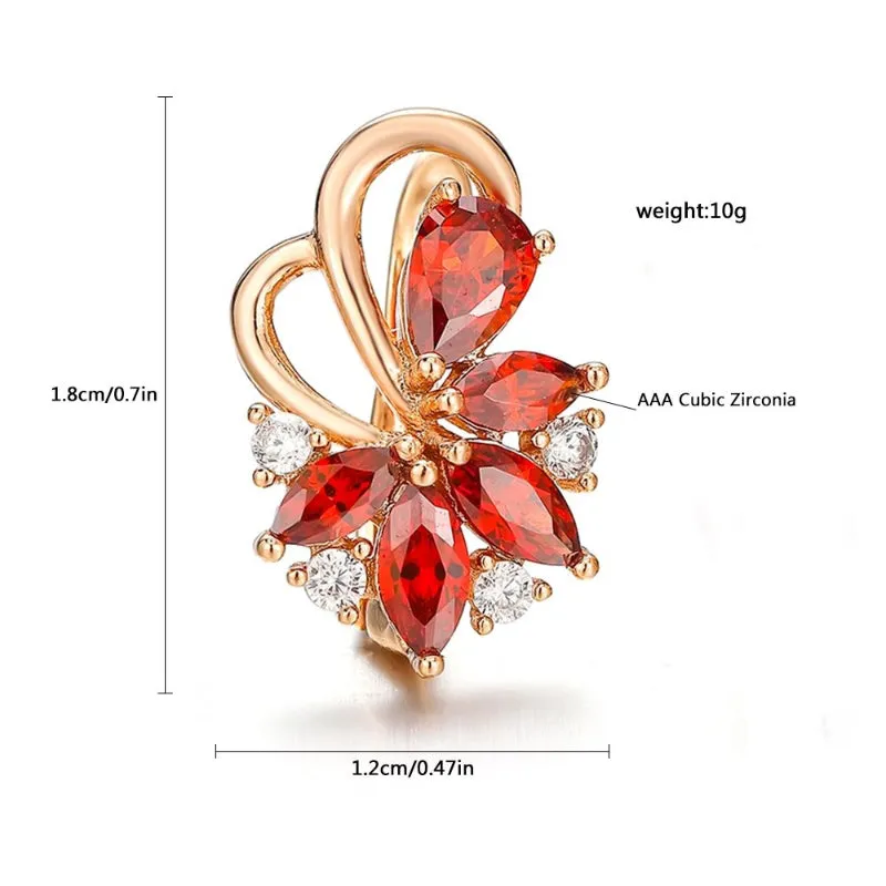 On-Fleek Multi-color Zircon Flower Stud Earrings