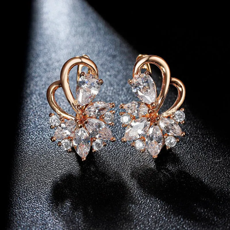 On-Fleek Multi-color Zircon Flower Stud Earrings