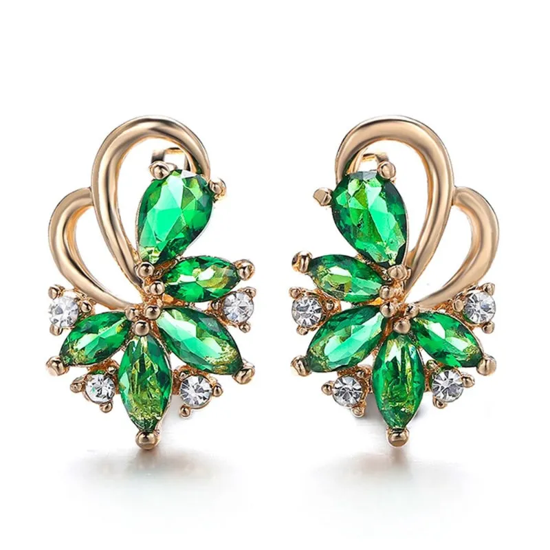 On-Fleek Multi-color Zircon Flower Stud Earrings
