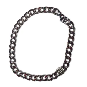 Opal Opal Opal Curb Link Necklace (Black Opal)