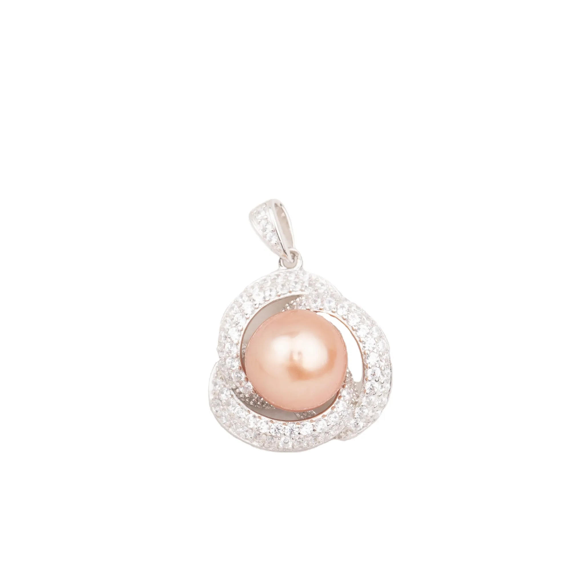 P010770 DIY 9-12mm Natural Freshwater pearl pendant accessory 925 sterling silver engagement jewelry necklace for women