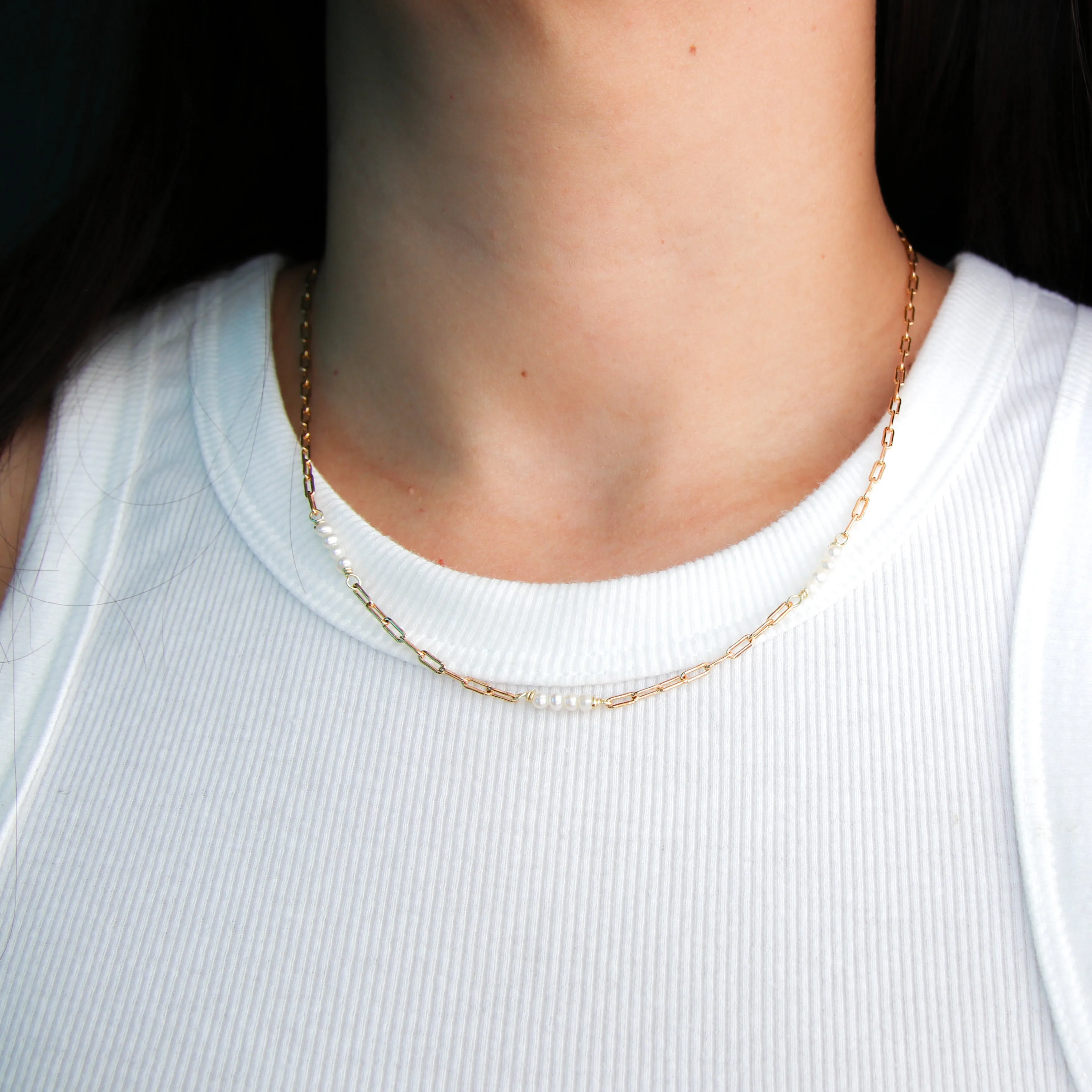 Pearl Cluster Chain Necklace