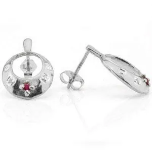 PERFECT 0.14 CARAT TW AFRICAN RUBY & GENUINE DIAMOND PLATINUM OVER 0.925 STERLIN