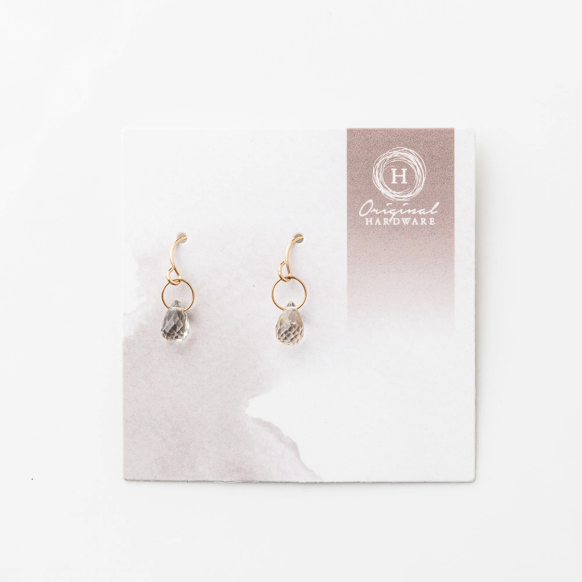 Petite Champagne Zircon Drop Earrings