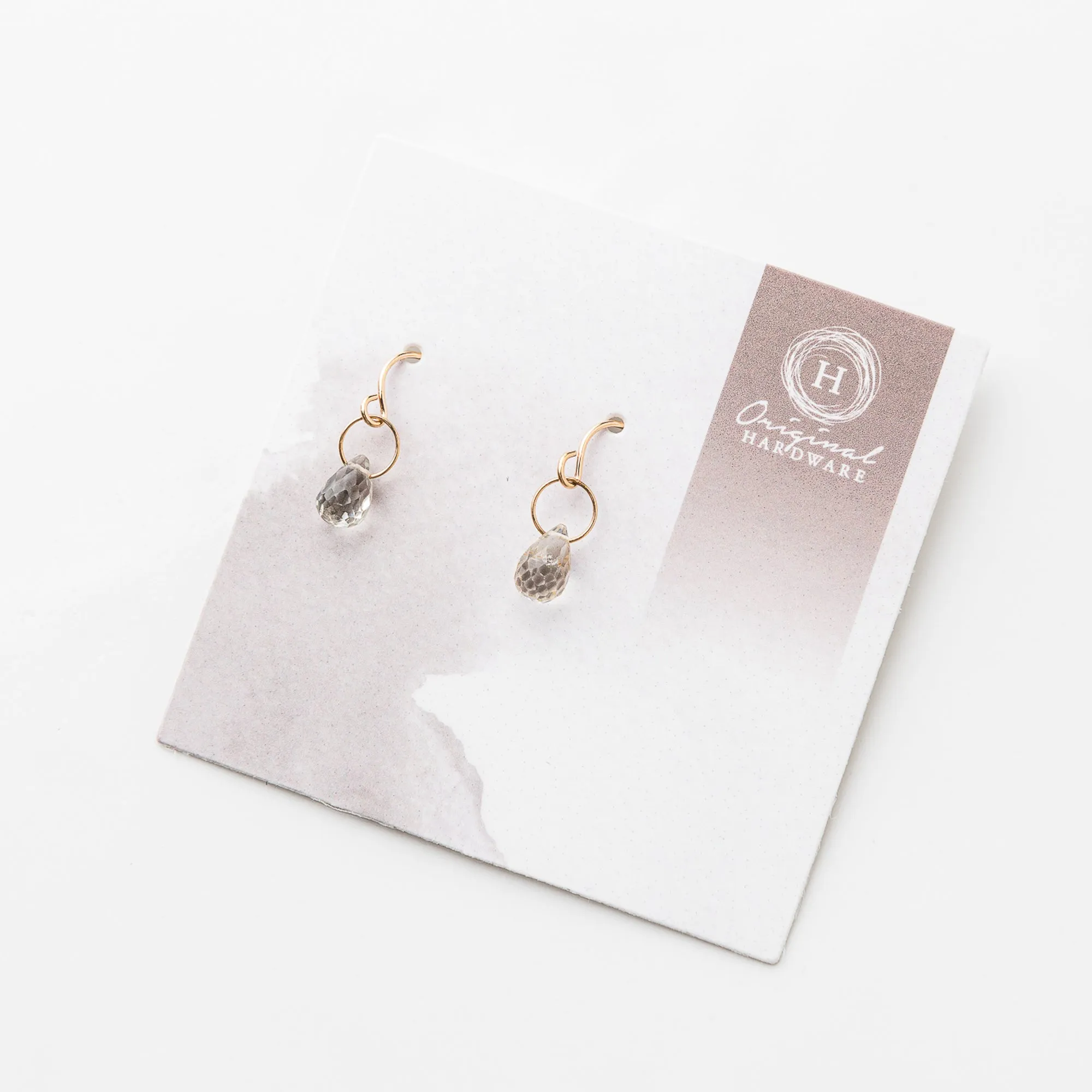 Petite Champagne Zircon Drop Earrings