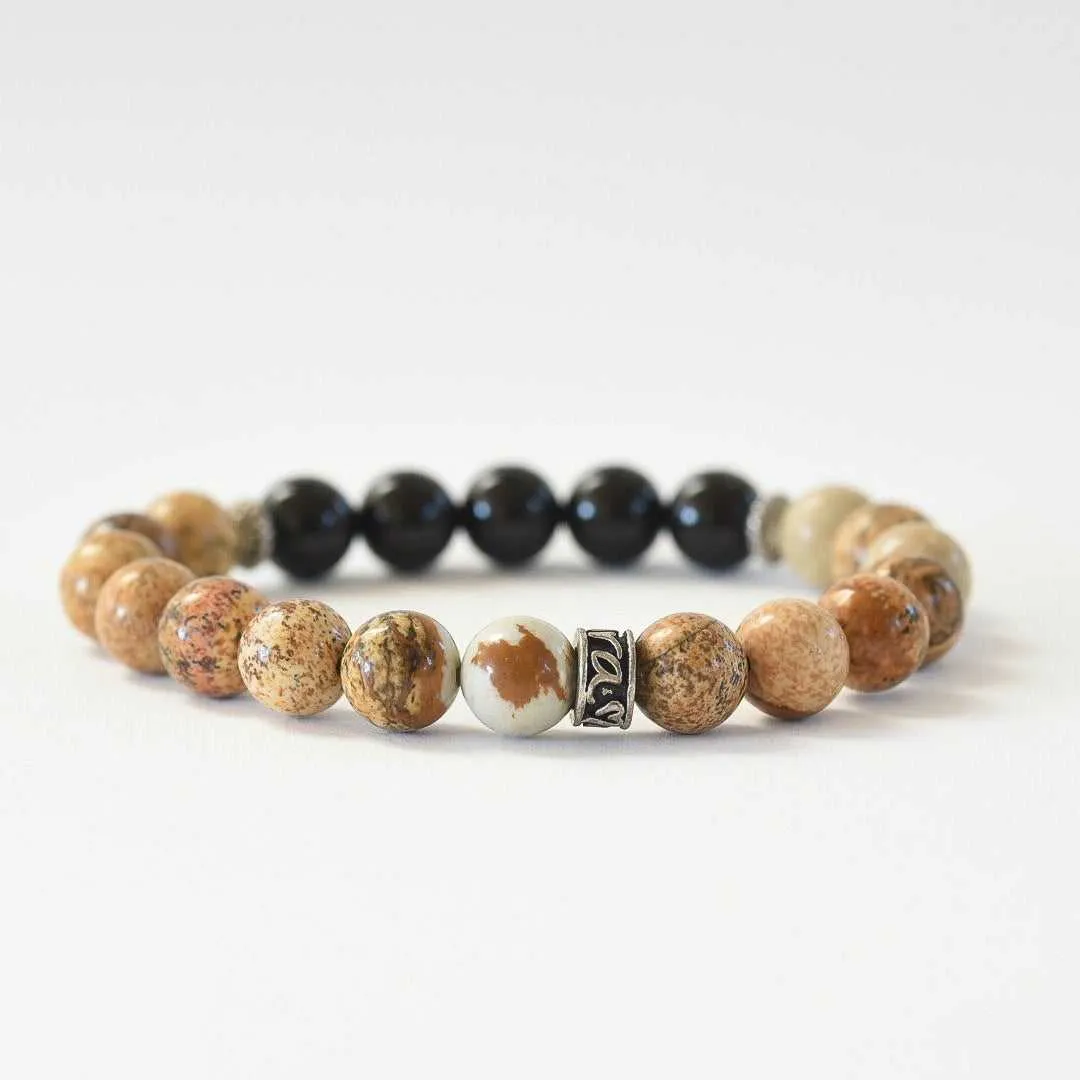 Picture Jasper Gemstone Bracelet 'Knowing your path'