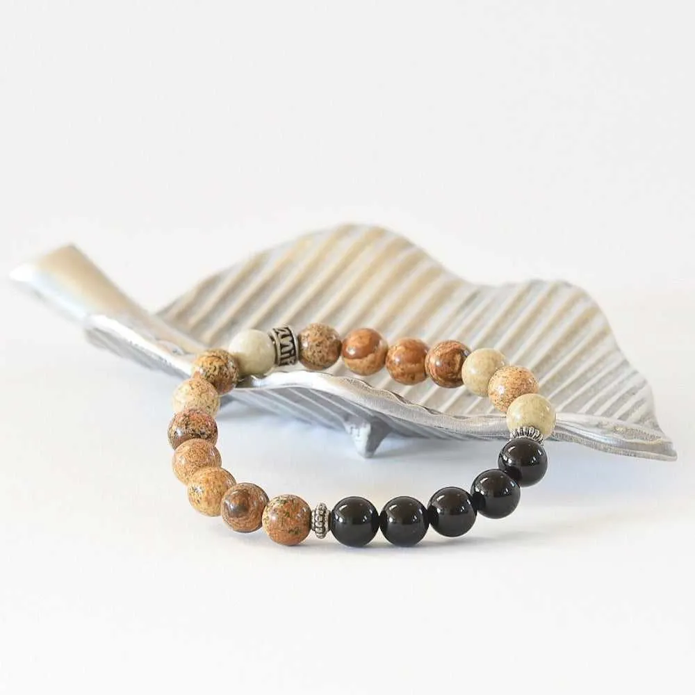 Picture Jasper Gemstone Bracelet 'Knowing your path'