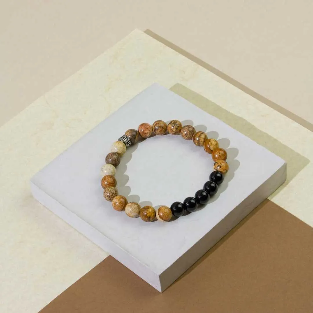 Picture Jasper Gemstone Bracelet 'Knowing your path'