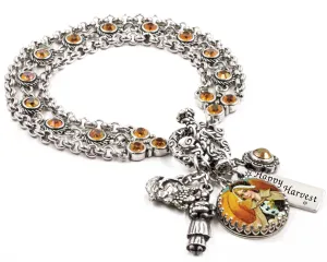 Pilgrim Pumpkin Charm Bracelet