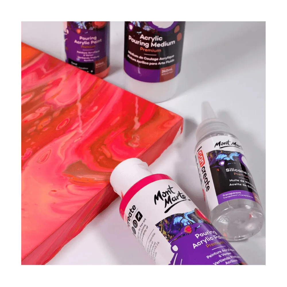 Pouring Paint Kit - Premium Acrylic Paint Set 4x120ml Coral