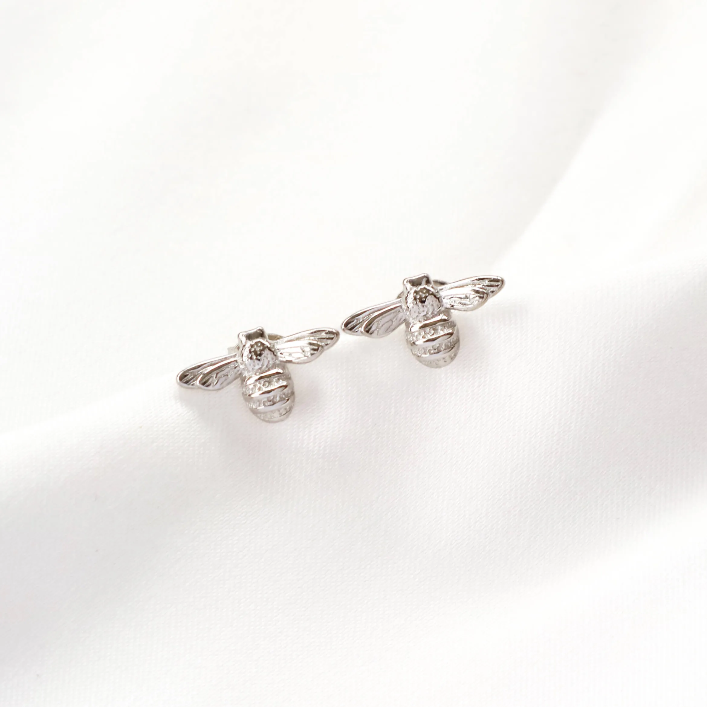 Queen Bee Stud Earrings (Silver)